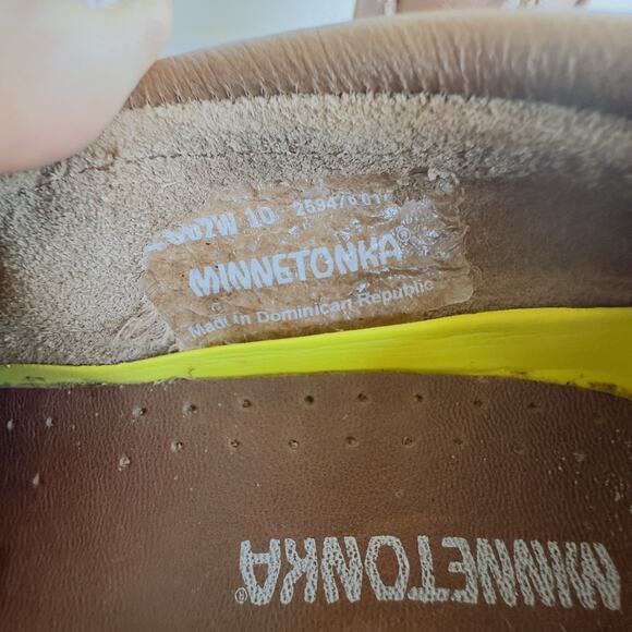 Minnetonka Brown Leather Loafers Moccasins Women’s 10 Slip-On Driving Shoes - Picture 12 of 13